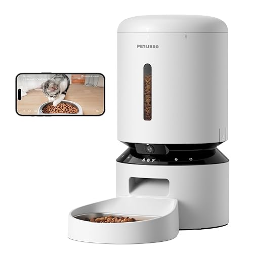 PETLIBRO Automatic Cat Feeder, APP Control 2L Timed Cat Feeder with 180-Day Battery Life, Automatic Pet Feeder for Cat & Dog, Cat Food Dispenser Program 1-6 Meals White - 5.Premium-Camera
