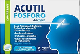 Acutil Fosforo Advance, Integratore Alimentare con Vitamina B6, L-Asparagina, Fosfoserina e L-Glutammina, Contribuisce a Rimanere Concentrati e a Ragionare con la Giusta Lucidità, 50 Compresse