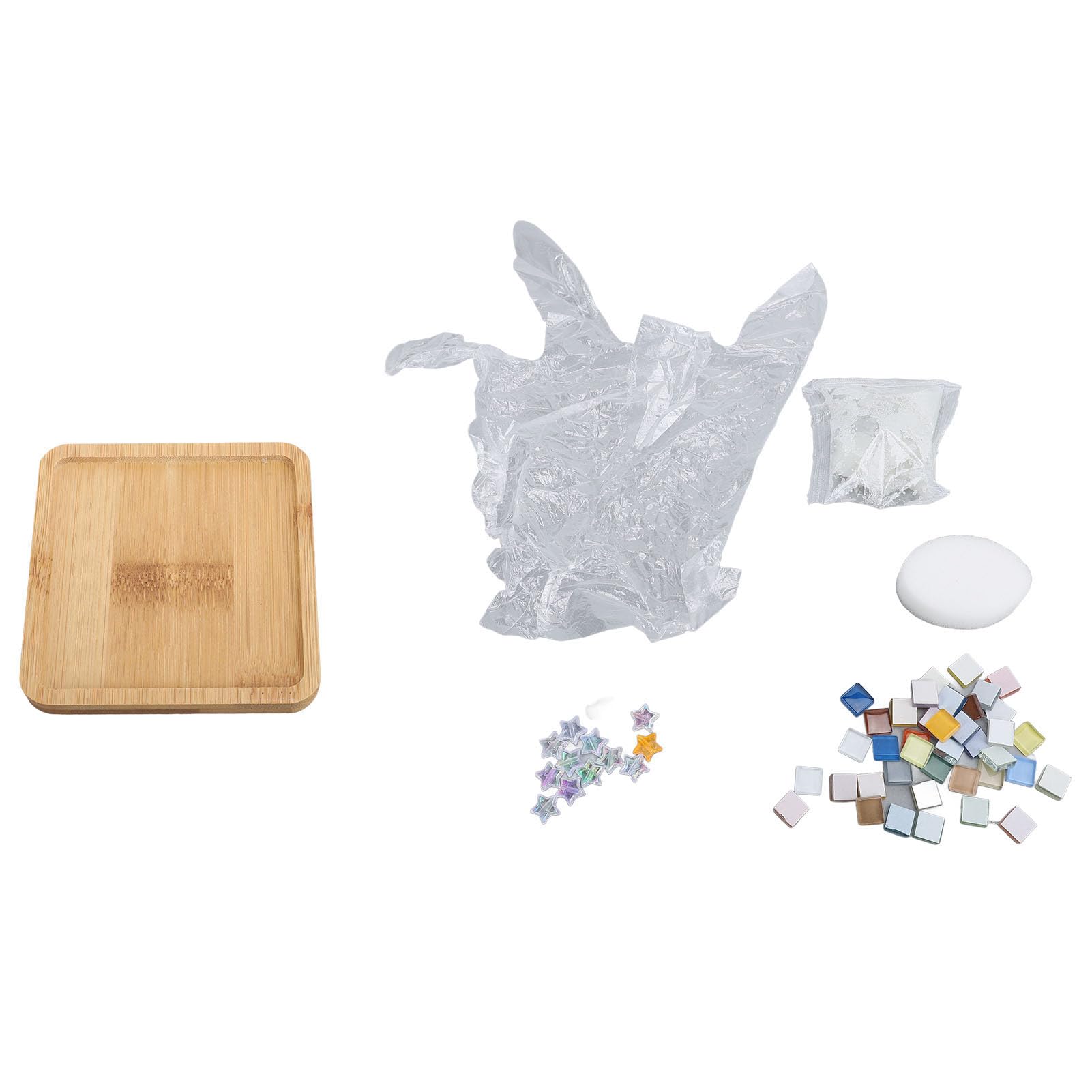 UXORSN 8 ensembles de carreaux de mosaïque DIY pour loisirs créatifs, kit de mosaïque en verre de couleurs mélangées avec dessous de verre en bambou, kits d'artisanat pour adultes, ensemble de