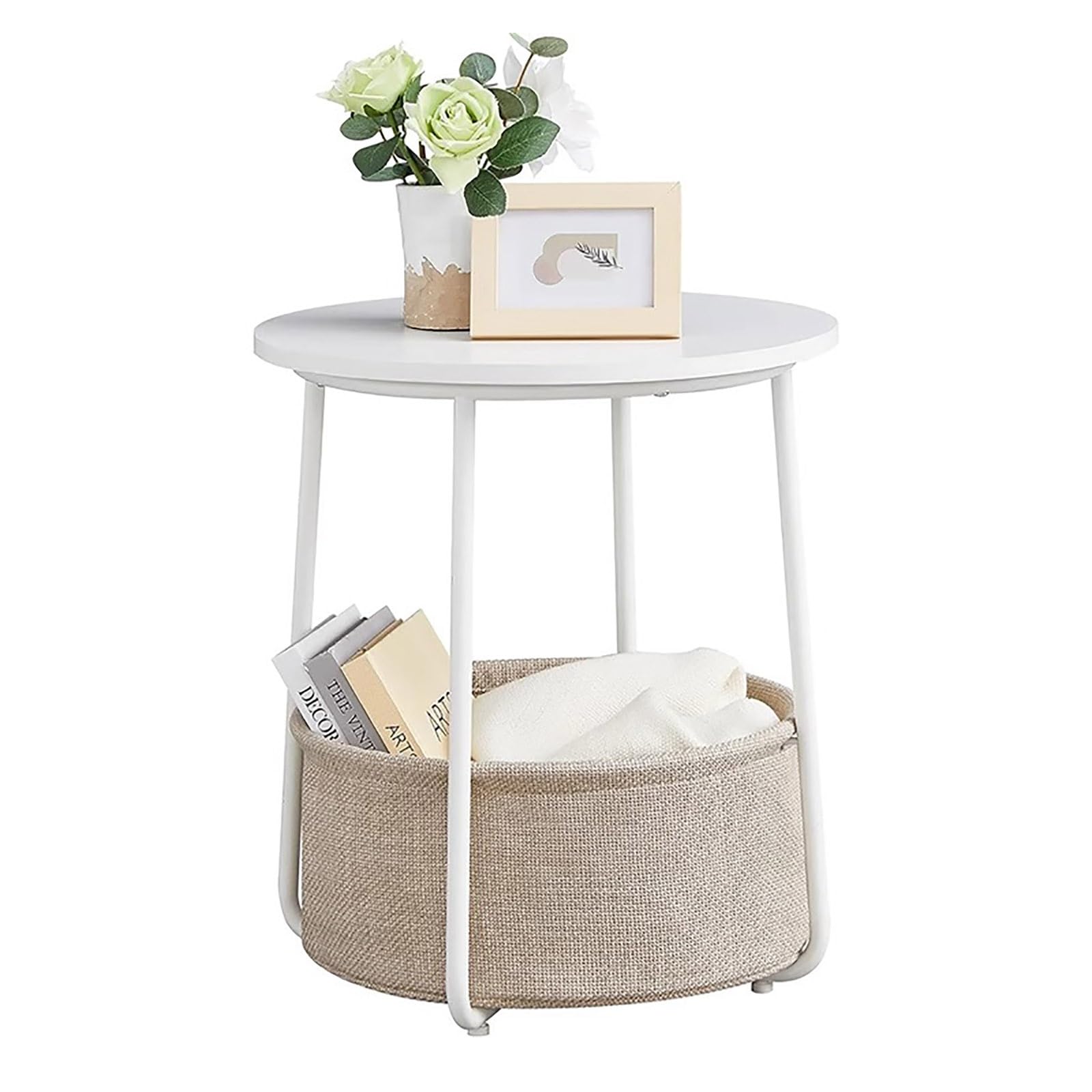 Tables d'appoint avec panier textile pour ranger les petits espaces