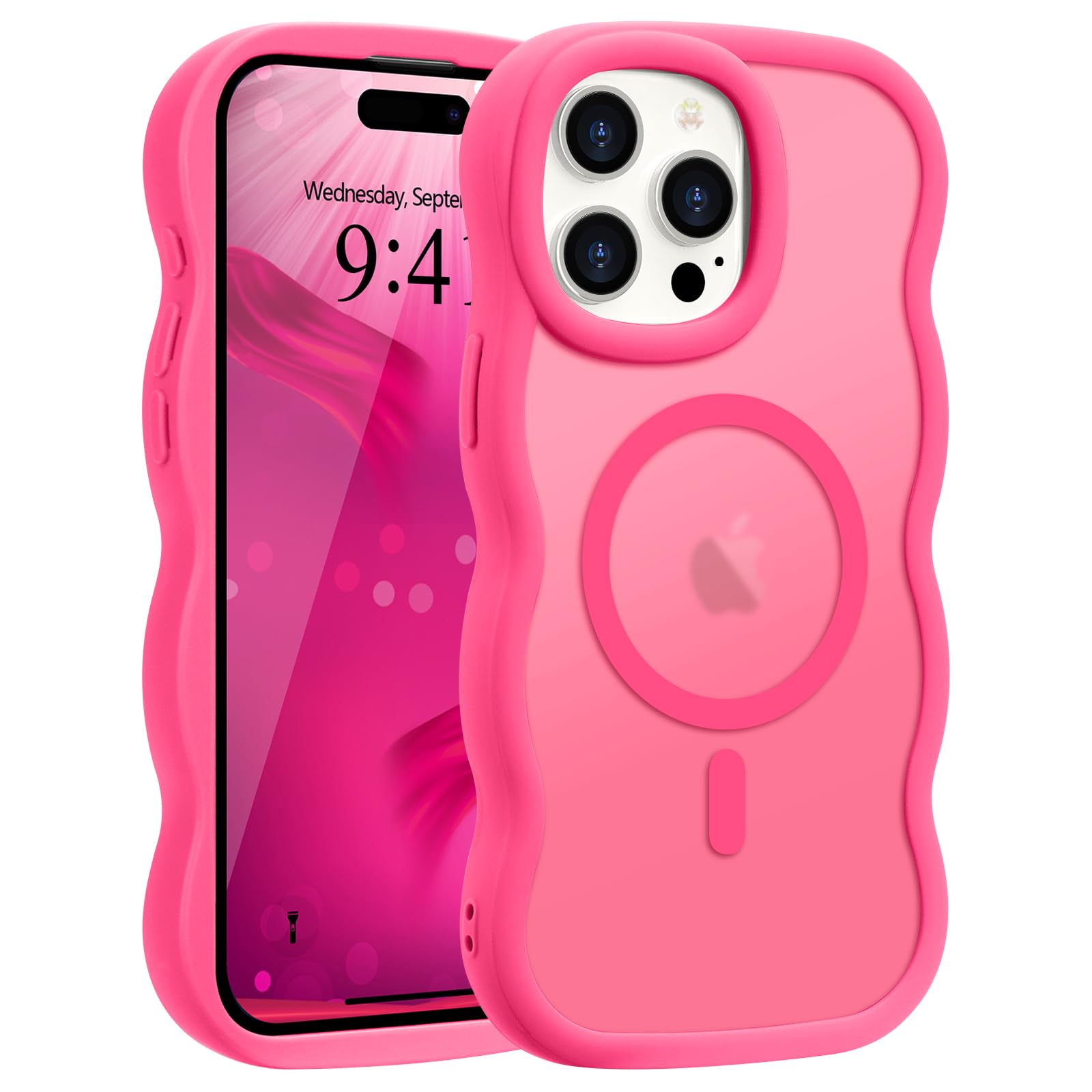 Coque Magnétique Compatible IPhone 16 - Translucide Mat, Anti-Empreintes, Résistante Aux Chocs - Compatible MagSafe 1500g, Protection 360° - Rose Dragée Et Autres Couleurs