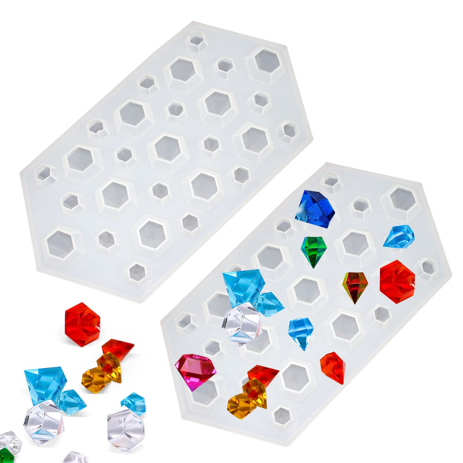 Amazon.co.jp: 2ピース 3D ダイヤモンド 宝石 シリコンモールド 