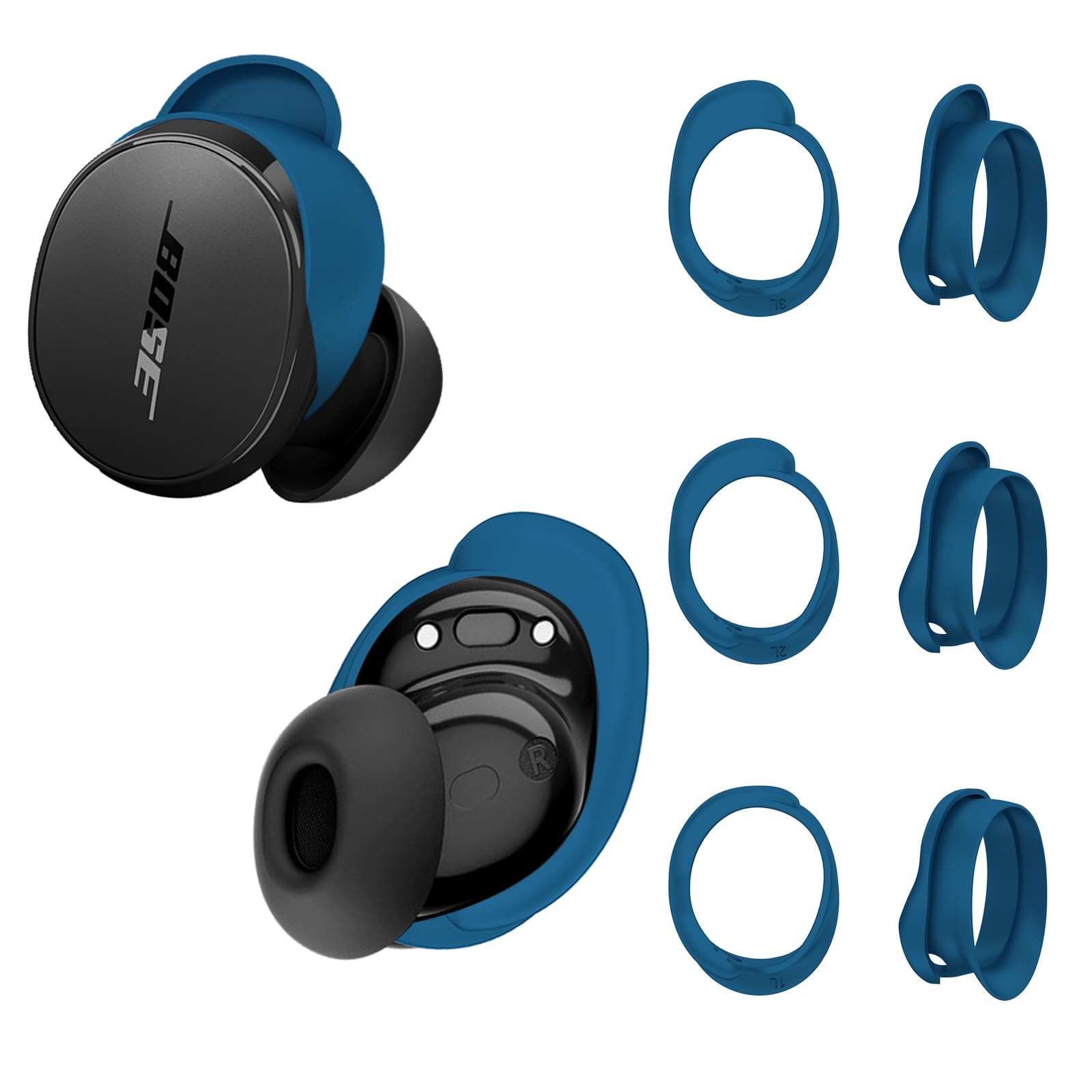 Photo 1 of [3 Pairs] Ear Tips Covers for New Bose QuietComfort Earbuds, Sport Anti-Slip EarTips Silicone Anti Scratches Replacement Ear Covers Earbuds Accessories (S/M/L) (Blue)