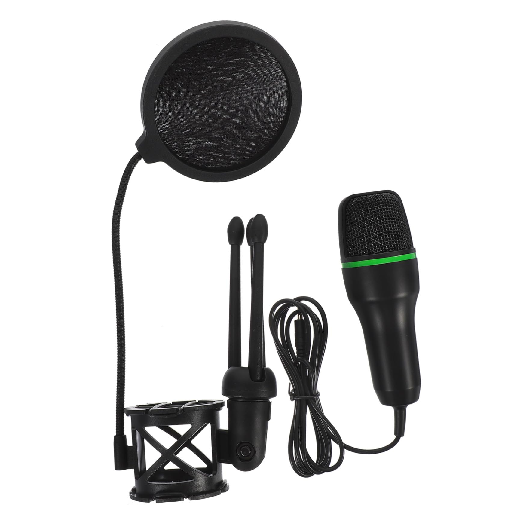 SOLUSTRE Microfono da Gioco a Condensatore USB per Pc, Nero, Set Completo