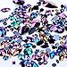 Mix Sizes 300pcs Crystal Black AB Nail Art Rhinestones DIY Non Hotfix Flatback Acrylic Nail Stones Gems for 3D Nails Art Decorations (Black AB)