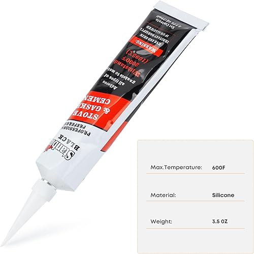 Miniatura 7 de Stanbroil Sello de cuerda plana de fibra de vidrio impregnado de grafito y kit de junta de cemento de alta temperatura de repuesto para estufas de