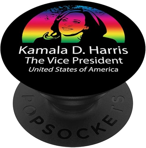 Vicepresidente Kamala Harris 2021 LGBTQ Rainbow Sunset USA PopSockets PopGrip agarre intercambiable para teléfonos y tabletas