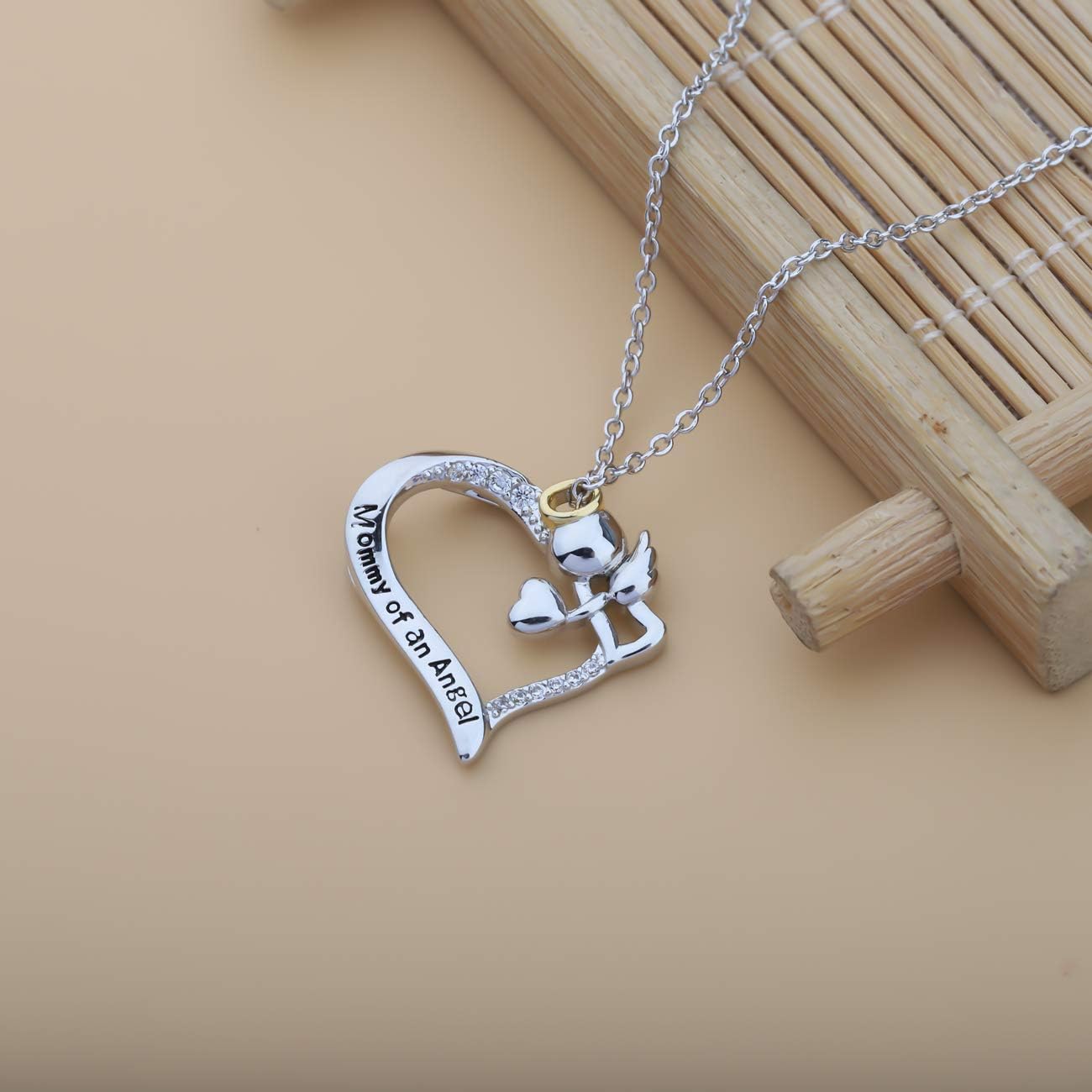 WUSUANED Infant Loss Memorial Necklace Mommy Angel Necklace Remembrance Jewelry Miscarriage Gift for Women Girls - Image 4