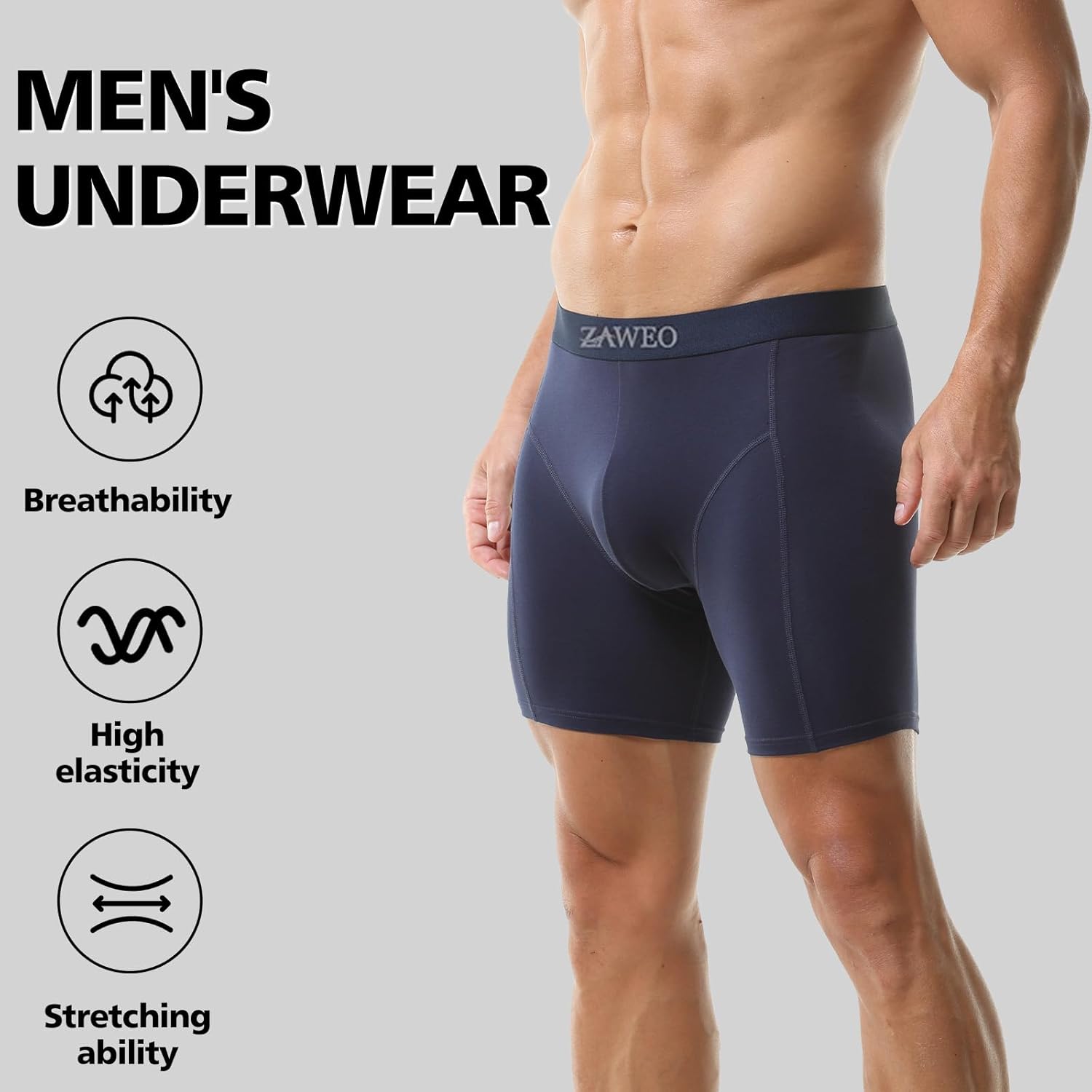 Men's pure Cotton Underwear, Comfortable and Soft, Moisture Wicking After Exercise, Keeping Refreshing, 4-piece Set - Image 2