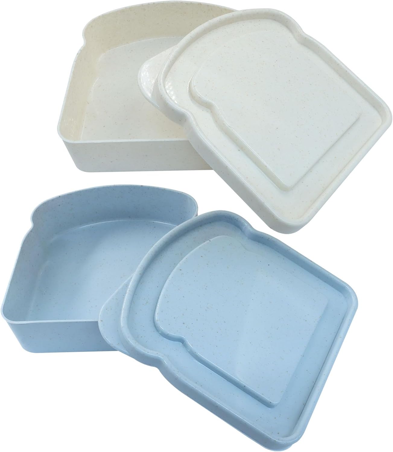 Toast-Shaped Sandwich Containers, Beige + Gray, 2 Pack image 5