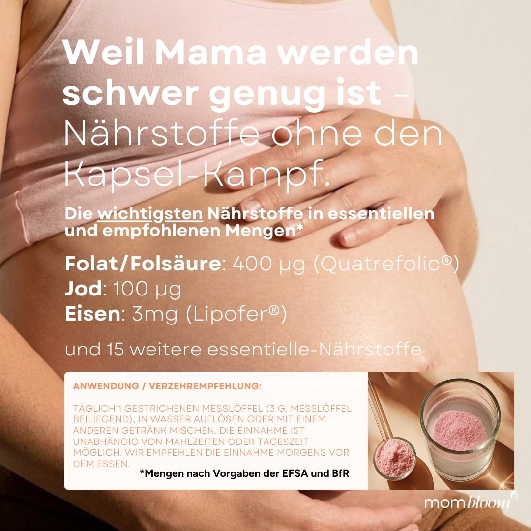 Essentials – [Pulver] für Kinderwunsch, Schwangerschaft & Stillzeit – Alle wichtigen Vitamine & Mineralstoffe inkl.Folsäure, Eisen, Magnesium – laborgeprüft – Schwangerschaftsvitamine