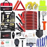 FCLUSLL Car Roadside Emergency Kit - Auto Vehicle Safety Road Side Assistance Kits with Jumper Cable