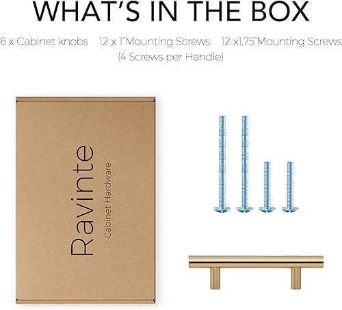 Miniatura 153 de Ravinte - 30 manijas de acero inoxidable para armario de cocina, 5 pulgadas de largo, agujero de 3 pulgadas, rosado