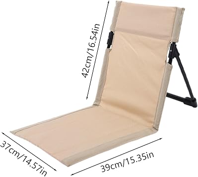 Beach Lounger – Folding Chair, Portable Seat | Waterproof Lounge Chair with Adjustable Backrest, Lightweight Recliner for Tanning Travel Relaxation Indoor Garden Balcony or Outdoor Camping Use