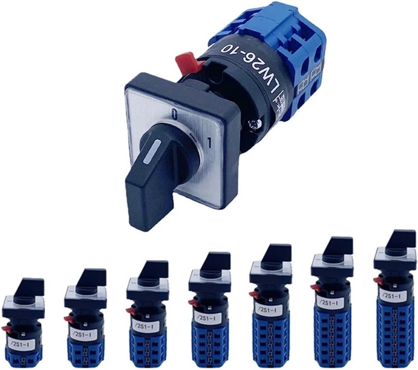 LW26-10A Single Hole mounting Size 16.2mm 1/2/3/4 Pole Rotary cam Switch Changeover selector Silver Contact Power Control(2P-8 Terminals)