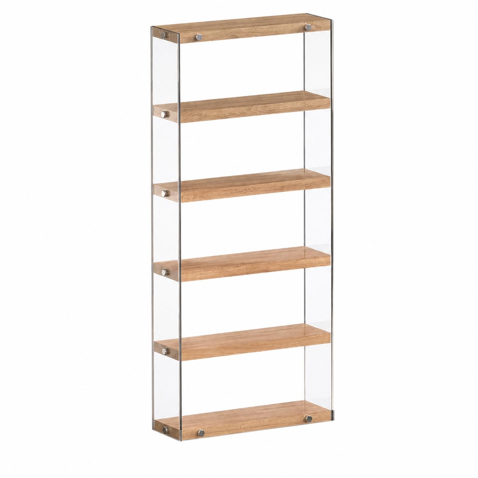 Amagogo Vitrina Mesa con Tapa Antipolvo Versátil Armario Expositor con Estans Estanría Expositora para Habitación , 30CM , 5 Niveles