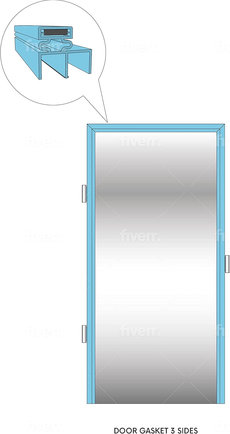 Diagram showing a 3-sided door gasket installation