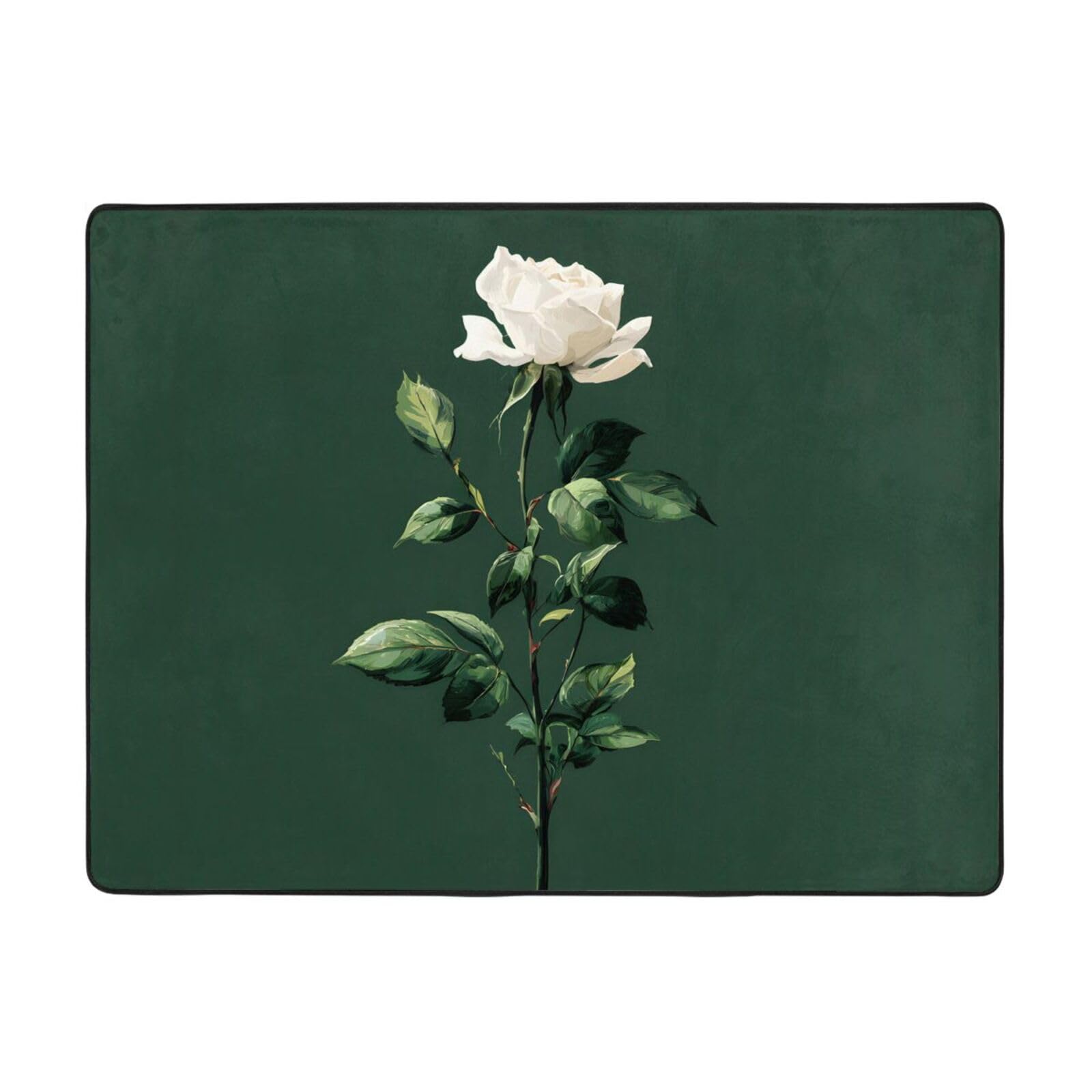 Tapis de sol en flanelle rose blanche absorbant et doux pour toutes les pièces
