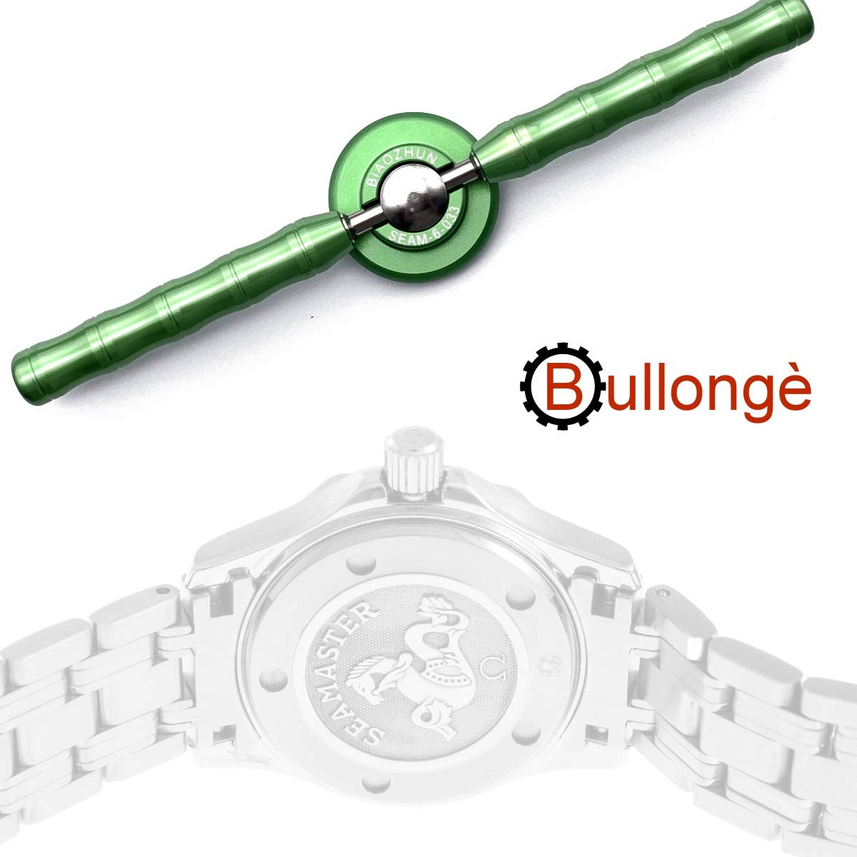 Bullongè PRO-Set OMG-8 mit 8 Gehäuseöffnern für Omega Seamaster Armbanduhren - Uhrmacherwerkzeug