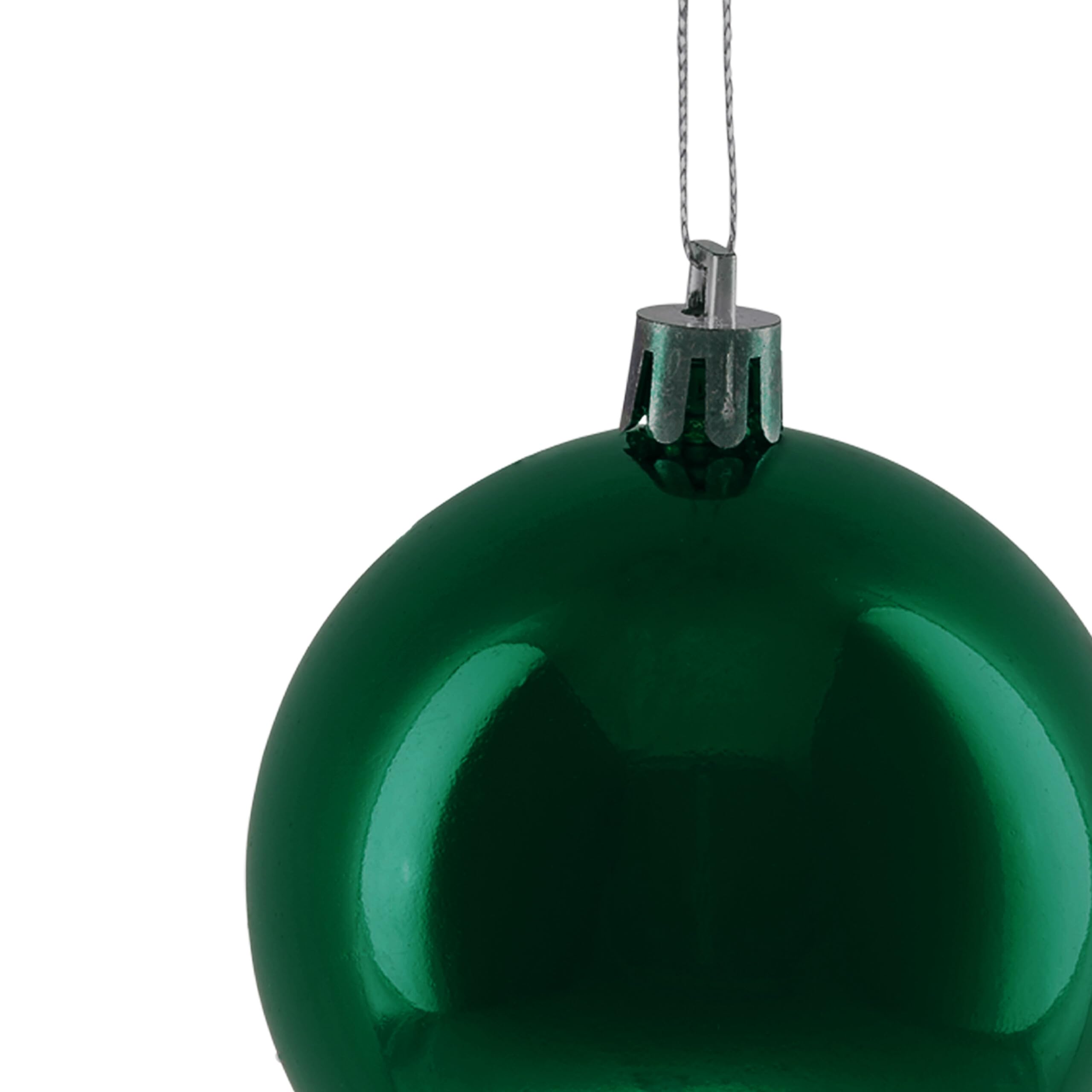 Relaxdays Boule de Noël, lot Pratique de 100, Plastique Robuste, pour décorer Le Sapin, diamètre : 6 cm, Vert foncé