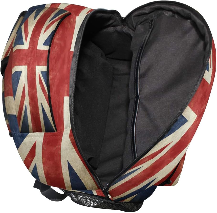 Backpacks UK British Flag School Bag Student Bookbag Adjustable Shoulder Bags Laptop Rucksack Travel Hiking Camping Daypack for Teens Girls Boys Women Men