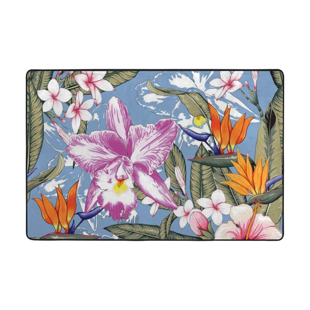 Tapis de salon floral bleu aquarelle pour sublimer votre decoration d interieur