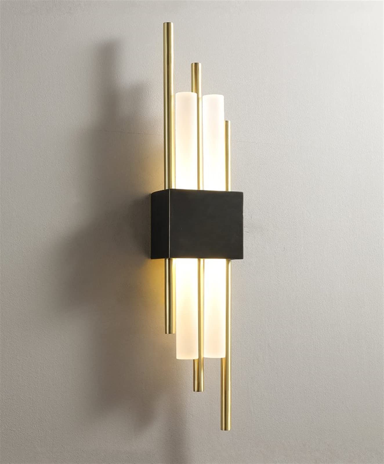 ZTCHSENZT Wall Sconces, Modern Wall Sconce, Luxury Full Copper Wall Lamp Living Room Bedroom Lamp Modern Minimalist Corridor Aisle Wall Light,4 Heads Gold
