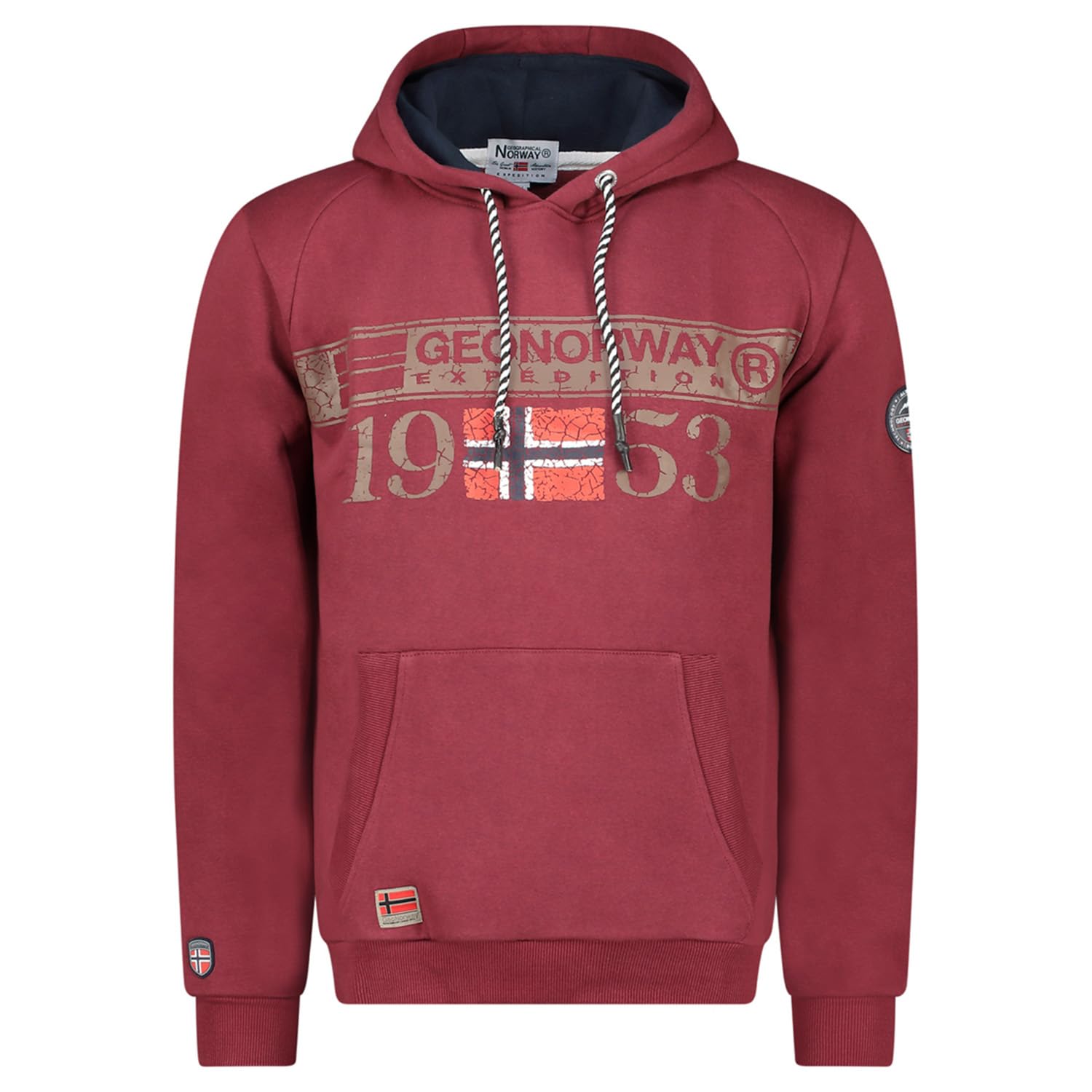Geographical Norway- Sudadera con Capucha de Hombre de Manga Larga Modelo FASTLIFE