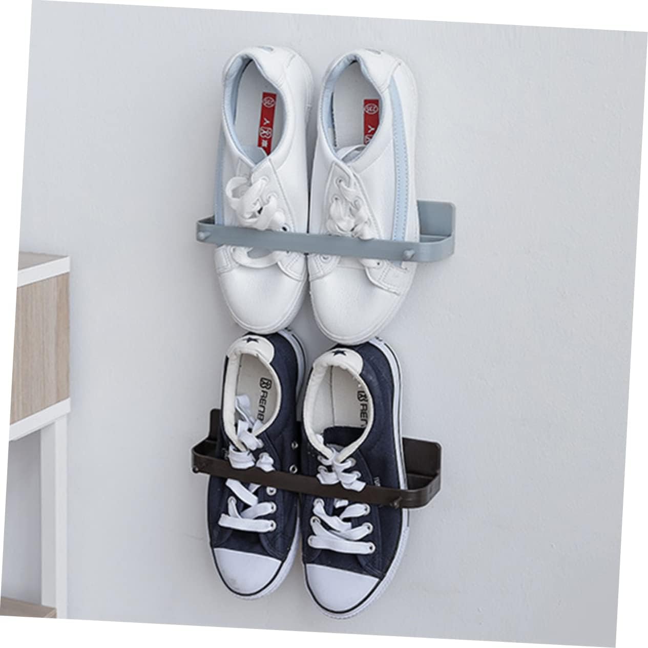 Alipis Shoe Rack for Door Wall-mounted Shoes Rack Sticky Hanging Strips Slippers Organizer Shelf Random Color