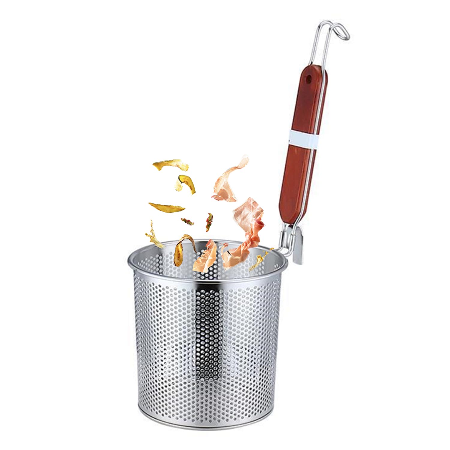 Generico Cestello per Pasta Separati in Acciaio Inox, Scolapasta in Acciaio Inox con Manico, Cestello per Pasta in Rete con Manico per Appendere Perfetto per Cucina E Ristorante
