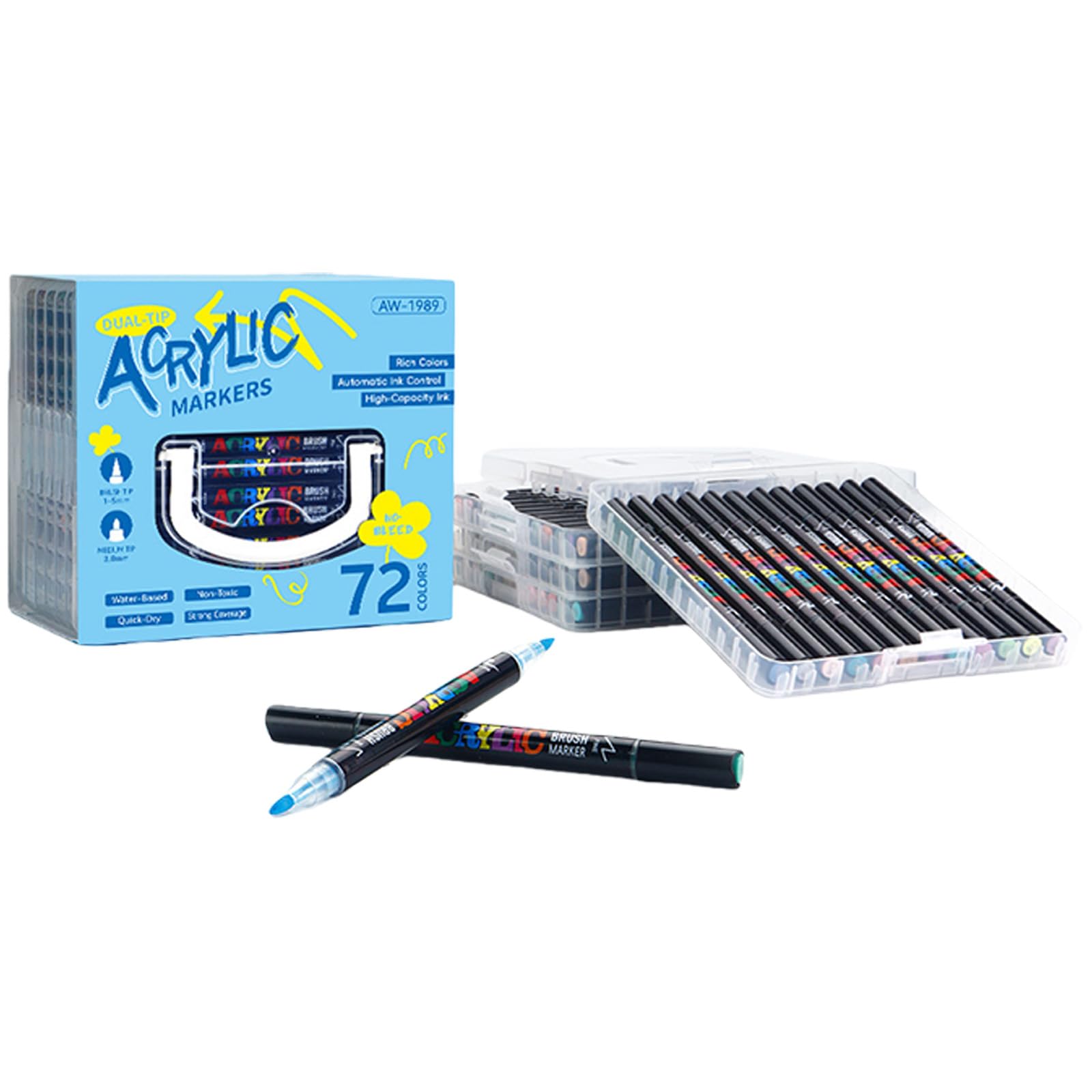Marker Set, professionelle Farben für Künstler, Studenten, Zeichnen, Skizzieren, Bastelprojekte, praktischer Aufbewahrungskoffer, Kunstmarker Set, Zeichnen