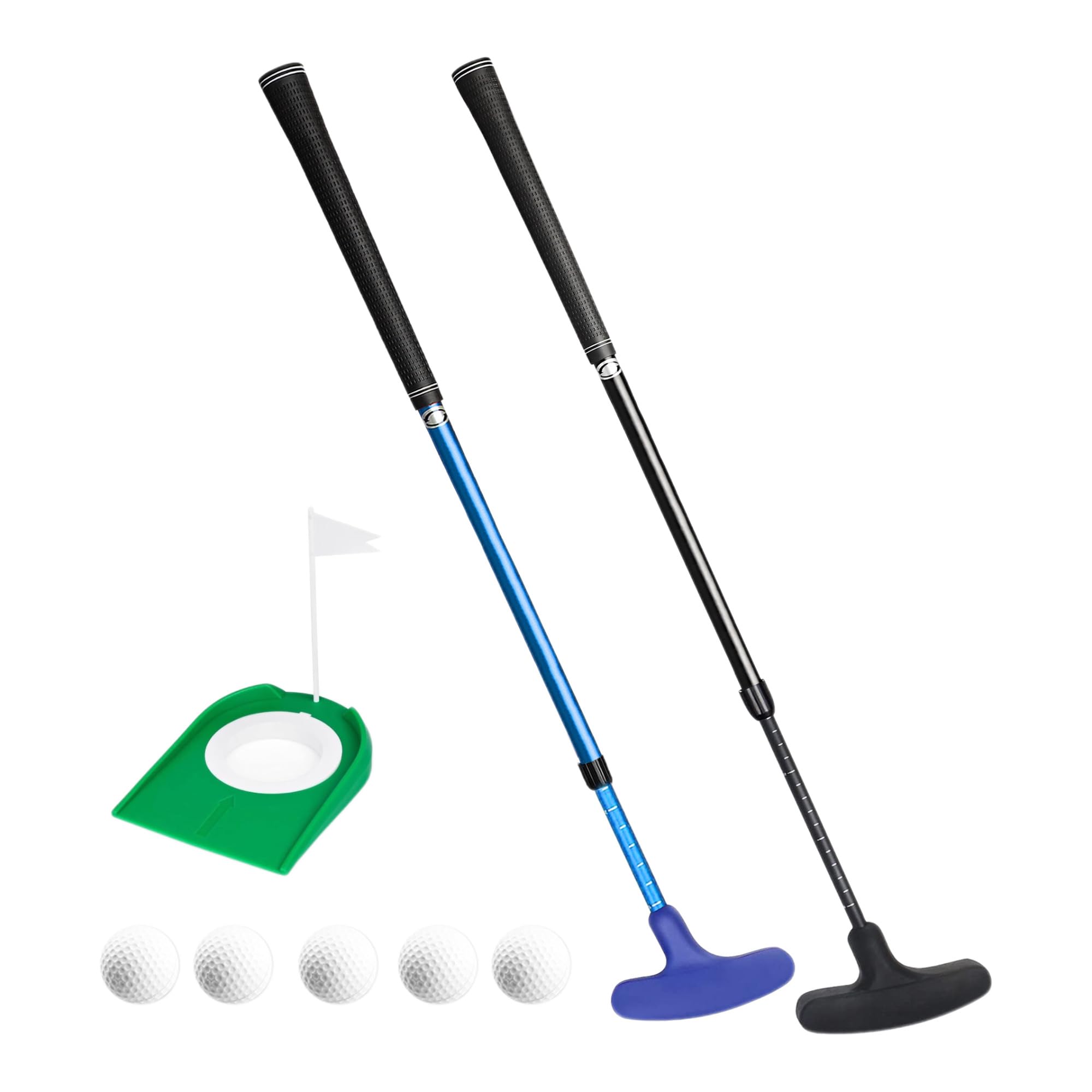 Mini Golf Putter - Golf Putters for Men Right Handed Golfers or Left Handed Golf Putter for Kids and Womens Mini Golf Clubs Set - Two-Way Adjustable Length putters with 5 Golf Practice Ball