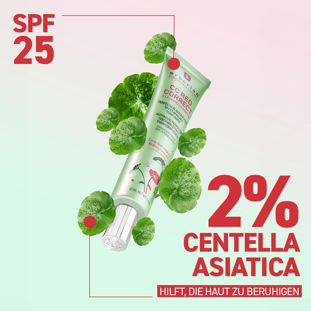 Erborian - Set mit 2 Produkten: 1 CC Cream mit Centella Asiatica - 15 ml - Clair + 1 CC Red Correct mit Centella Asiatica - 15 ml - Koreanische Kosmetik