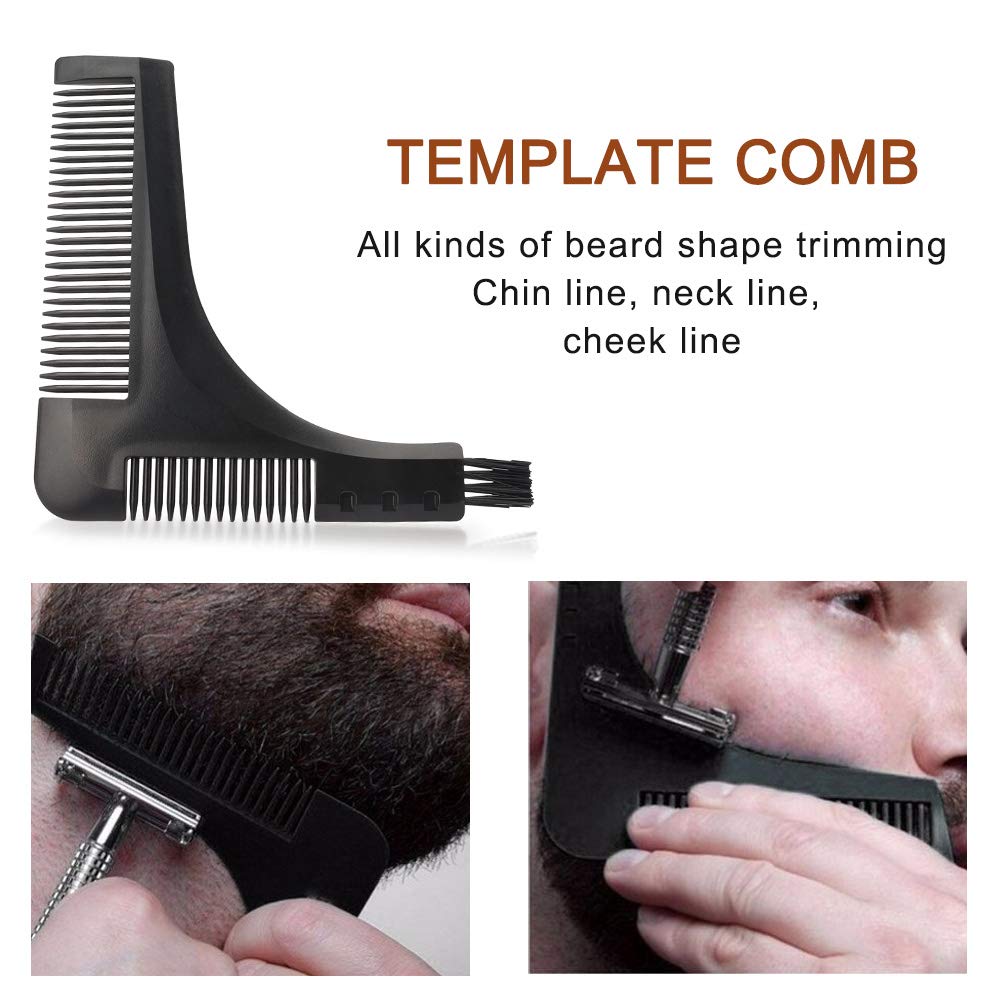 Kit Barba para Hombre, Juego de barba Hombre, con Champú de barba, Aceite para barba,Bálsamo,Peine barba, Cepillo, tijeras, set de cuidado para la barba, set de regalo para hombre