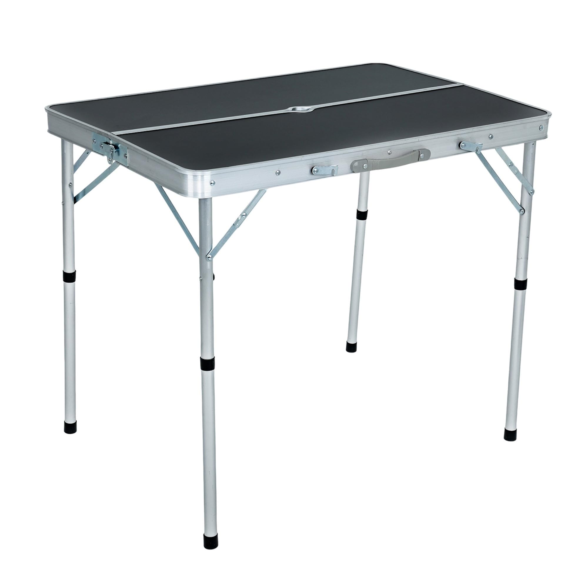 AKORD | Ensemble de Voyage Roi | Table + 2 bancs | Mobilier de Camping | pour Le Jardin | Pliable | Construction Durable | Portable | Léger | Aspect Classique | Norme en 581 | Noir