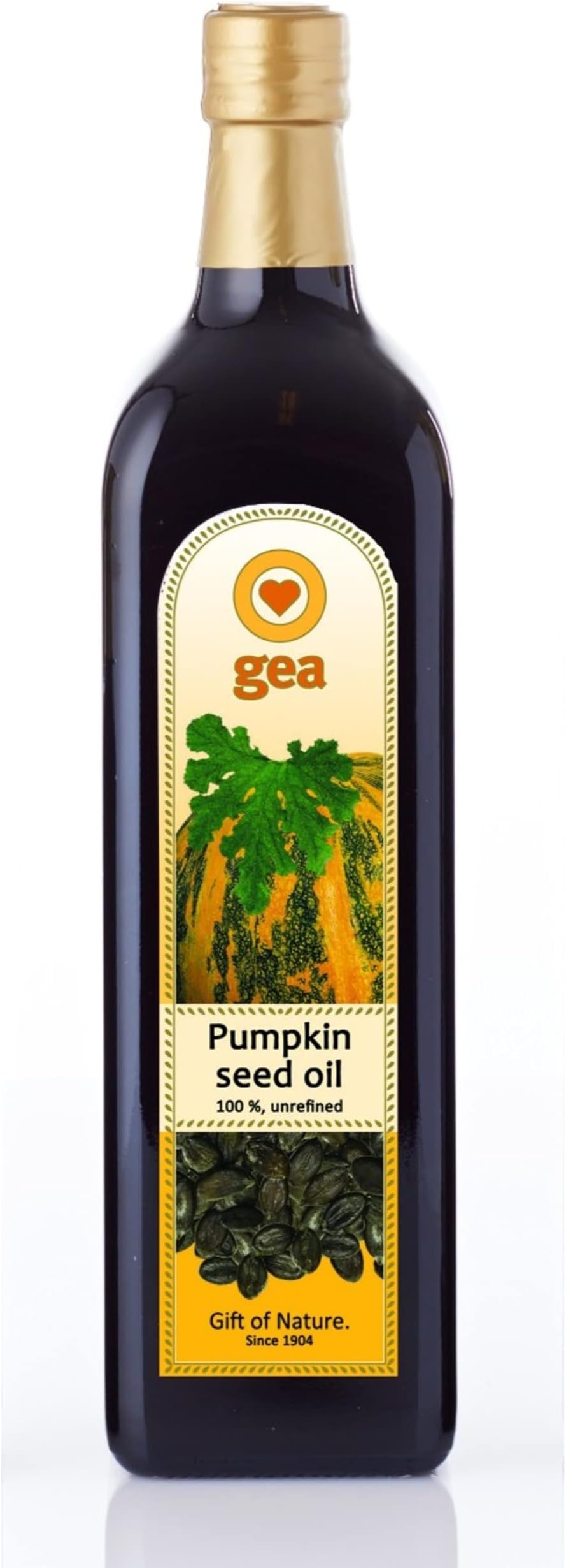 Original Styrian Pumpkin Seed Oil GEA 8.4oz (250ml) 100% Natural, Unrefined, Vegan, Gluten-Free, Kosher, Non-GMO in Glass Bottle