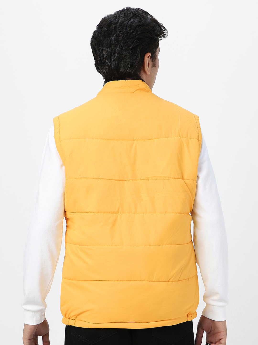 Urbano Fashion Men's Mustard Sleeveless Zippered Puffer Jacket (jakt-puff-slvless-mustd-xl) 2