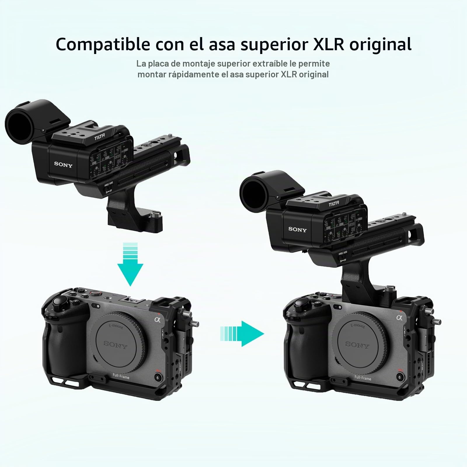 TILTA FX3 FX30 Jaula Compatible con Sony FX3 FX30, Jaula de la cámara Completa con HDMI Cable Clamp Attachment - Negro TA-T16-FCC-B