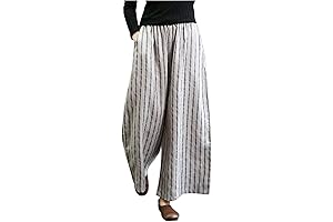 Chic & Comfy: Women's Plus Size Striped Palazzo Pants