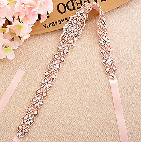 Rhinestone Wedding Belt Handmade Bridal Belt Sash With Ribbon Sashes For Bridesmaid formal Evening Dress Accessories4