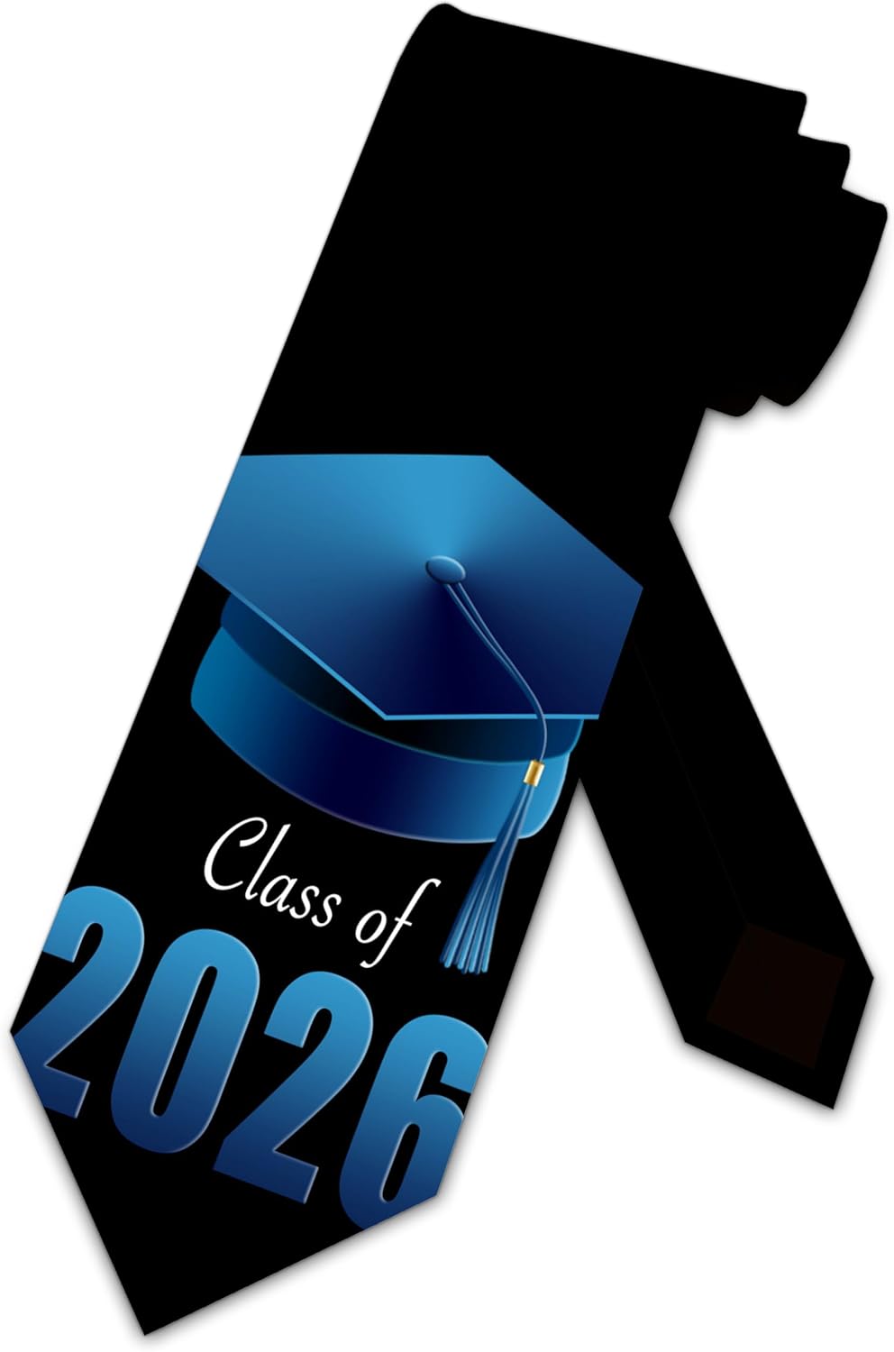 Three Rooker Graduation Ties Mens Class of 2026 Necktie Grad Cap College Graduation Tie Blue