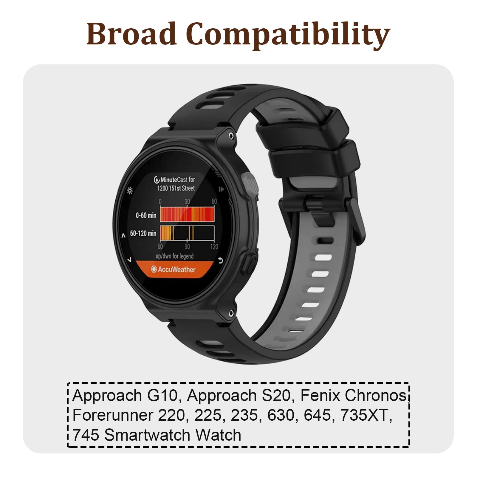 Batteria di ricambio 361-00086-23 361-00086-00 compatibile con Gar-min 010-01959-00, Approach G10, Approach S20, Fenix Chronos, Forerunner 220, 225, 235, 630, 645, 735XT, 745XT, 745 Orologio