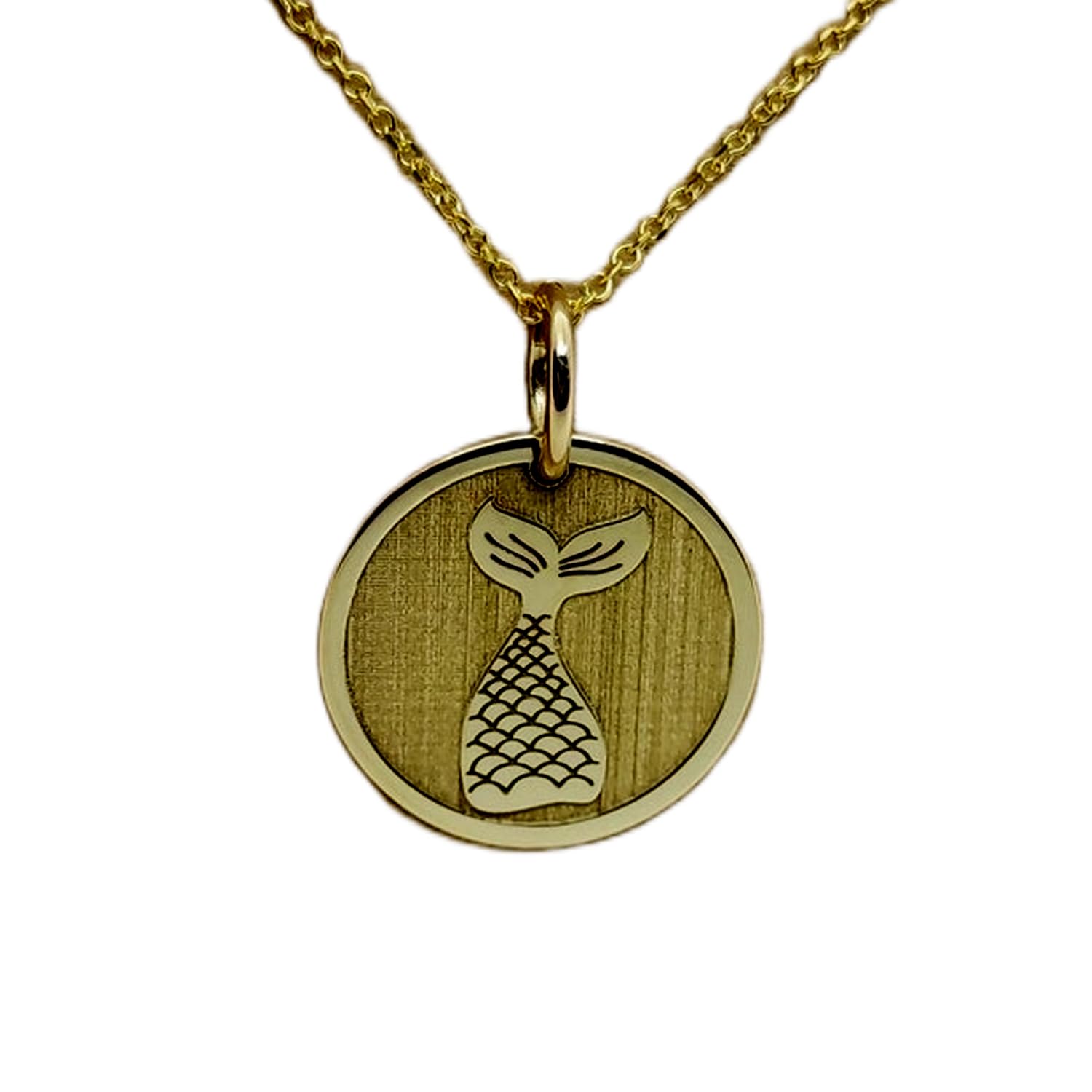 Collier queue de sirène 24 mm argent plaqué or anti-ternissement - 4