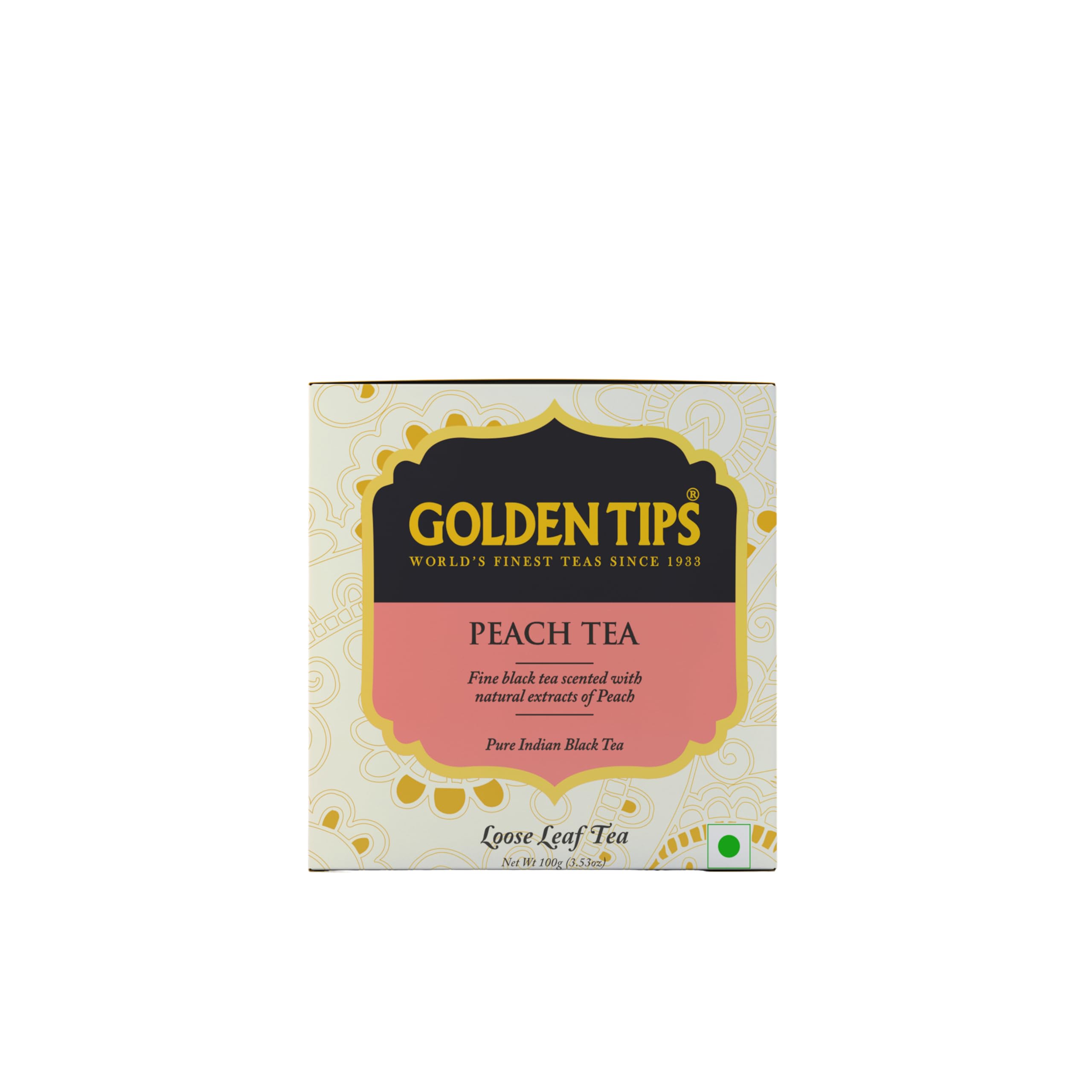Golden Tips Peach Flavor Black Tea Loose-Leaf Healthy And Natural Tea (100 Gram, 50 Cups)