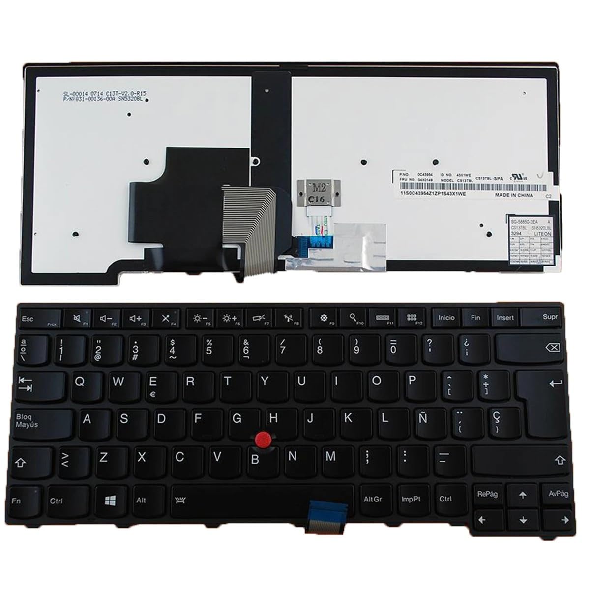 Clavier rétroéclairé de rechange Espagnol pour Thinkpad T440 T450 - 4