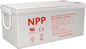 NPP 12V 200Ah Deep Cycle AGM Battery, NPD12-200Ah T14 Heavy Duty SLA Rechargeable Backup Power for Sump Pump, Off-Grid Solar, RV, Inverter Systems, Cabin
