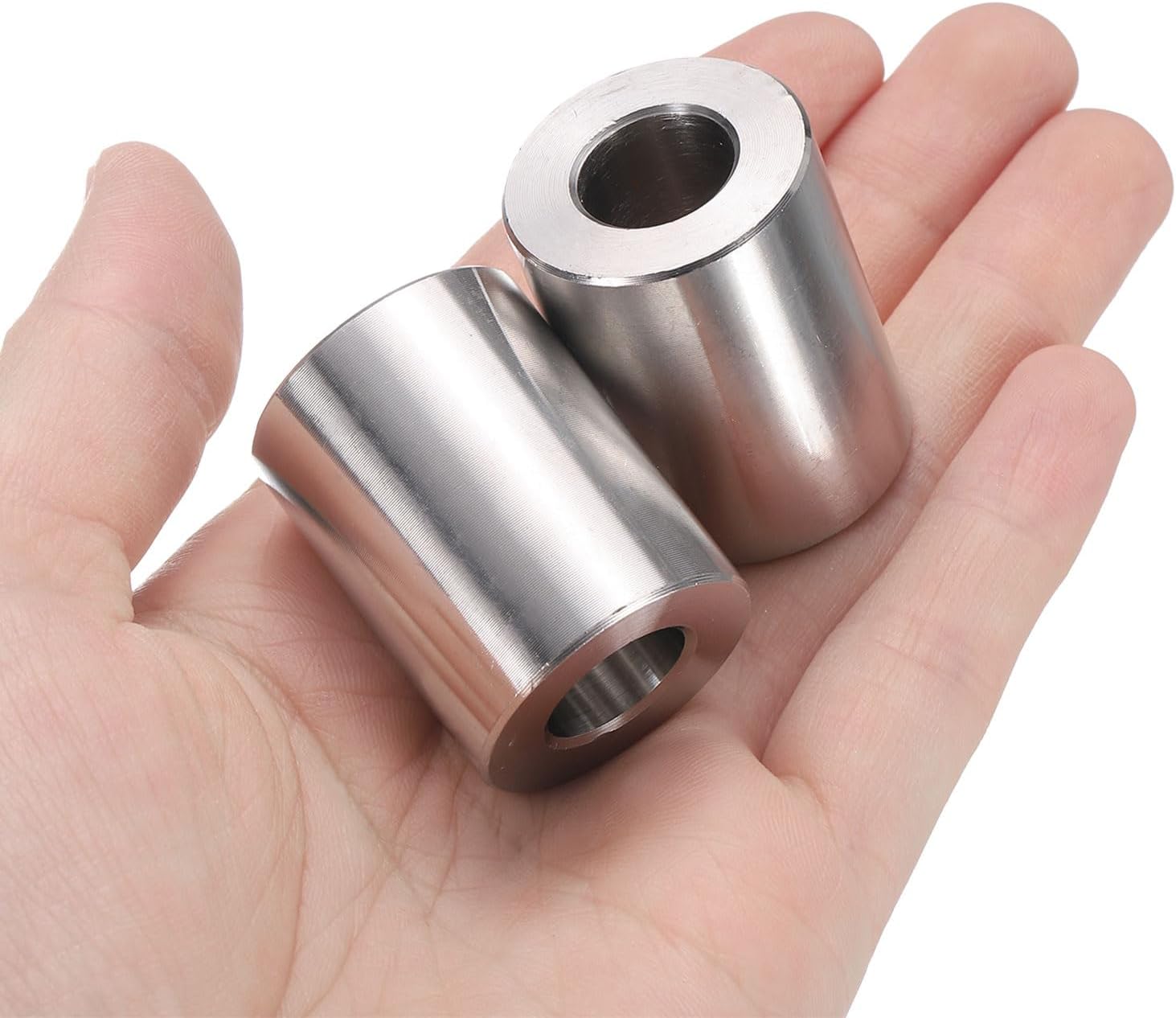 uxcell 10pcs Stainless Steel Spacer 1/2" Bore x 1" OD x 1-5/16" Length Screw Bushing Plain Finish Round Metal Spacer for M12 Screws Bolts and Rods