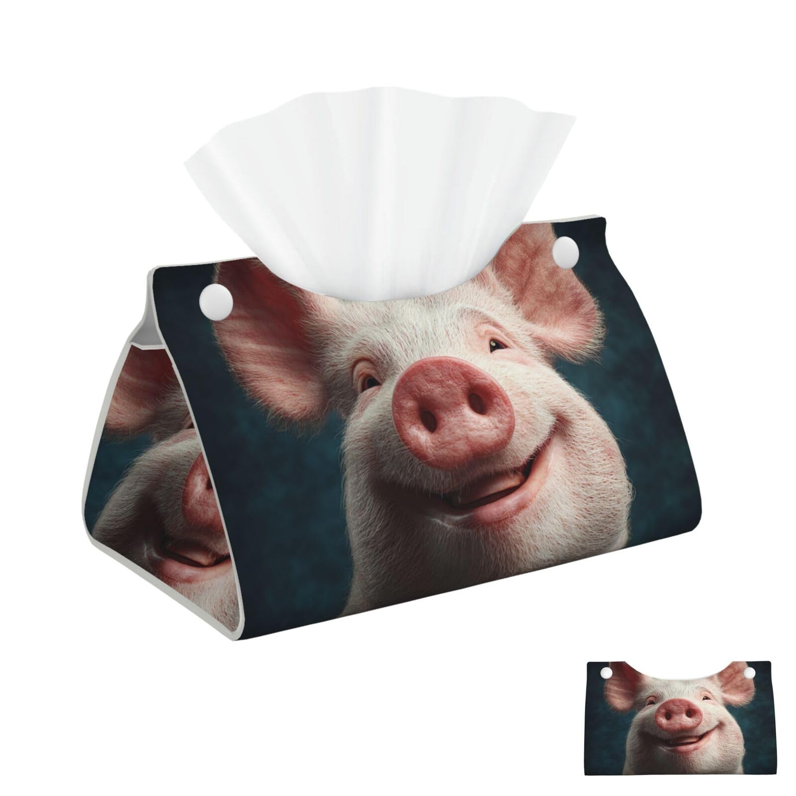 Smiling Pig Tissue Box Cover Square Cube Boxes