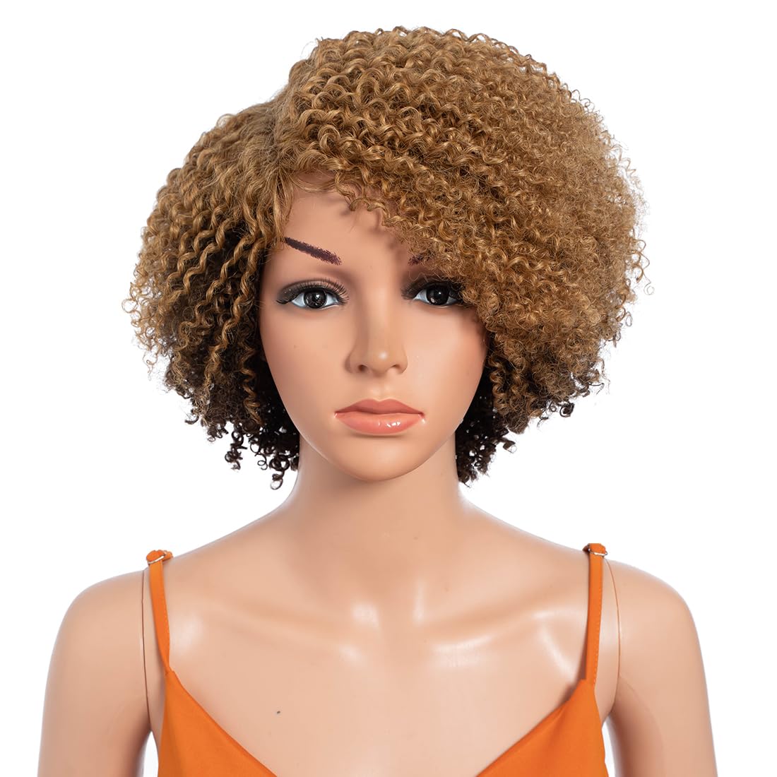 5inch Side Part HD Lace Front Wigs 10" Wear and Go Glueless Wigs Human Hair 180% Density Brazilian Virgin Hair Kinky Curly Lace Front Wig DYA 4/27-1#