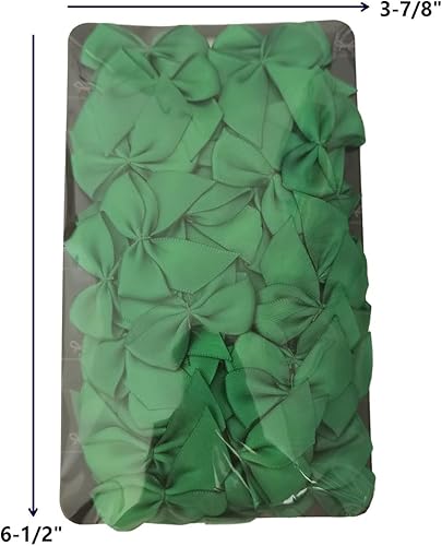 Miniatura 4 de Micomon 50 mini lazos de satén de 1.6 pulgadas para manualidades, pequeños lazos verdes para decoración de Navidad (1.6 pulgadas, verde)